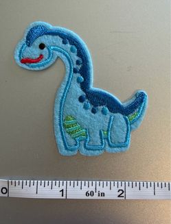 Blue Dinosaur Iron On Patch New  porch pickup