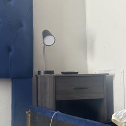 Two Night Stands And Purple Fuzzy Rug