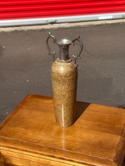 Decorative Vase with Metal Handles