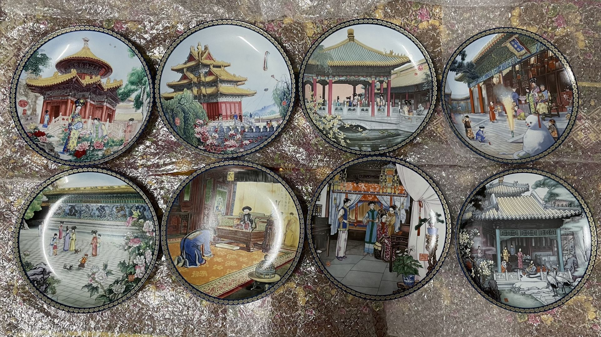 8 imperial jingdezhen collector "forbidden city '' porcelain plates