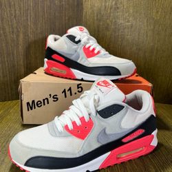 NIKE / Air Max 90 Classic Infrared VINTAGE 2005 Shoes Kicks / 313096 101 / Men’s 11.5 / Like New w/ Box!! Worn 1x / White, Grey’s & Infrared