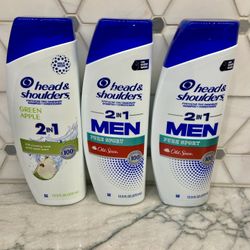 Head & Shoulders Mens 2 in 1 Dandruff Shampoo and Conditioner, Green Apple or Old Spice Pure Sport, 12.5 oz. New