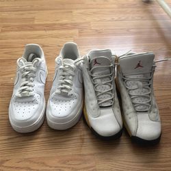 White air forces and Jordans size 6.5  Youth