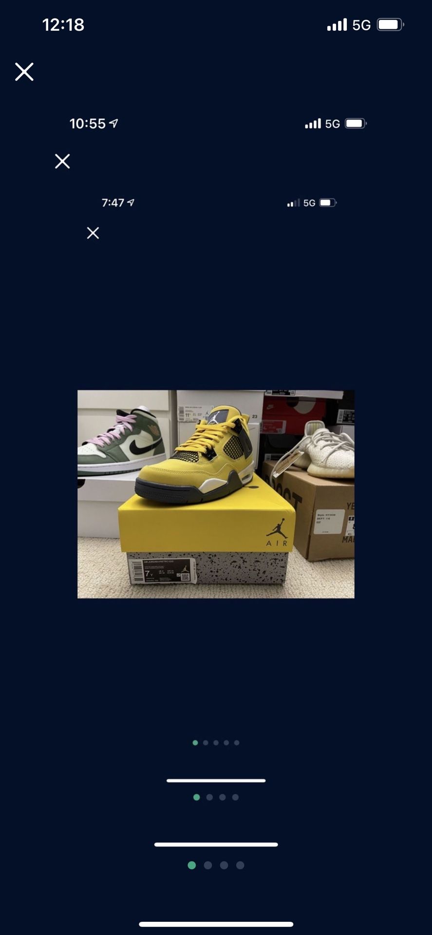 Jordan 4 Retro Lighting Yellow Size 7Y Checkout @beachcitysneaks For More Inventory