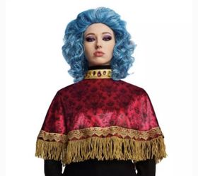 Disney Haunted Mansion Wig and Cape Set - Red, Gold, Blue
