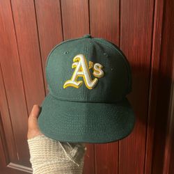 Baseball Fitted Cap Athletics Size 7 1/8