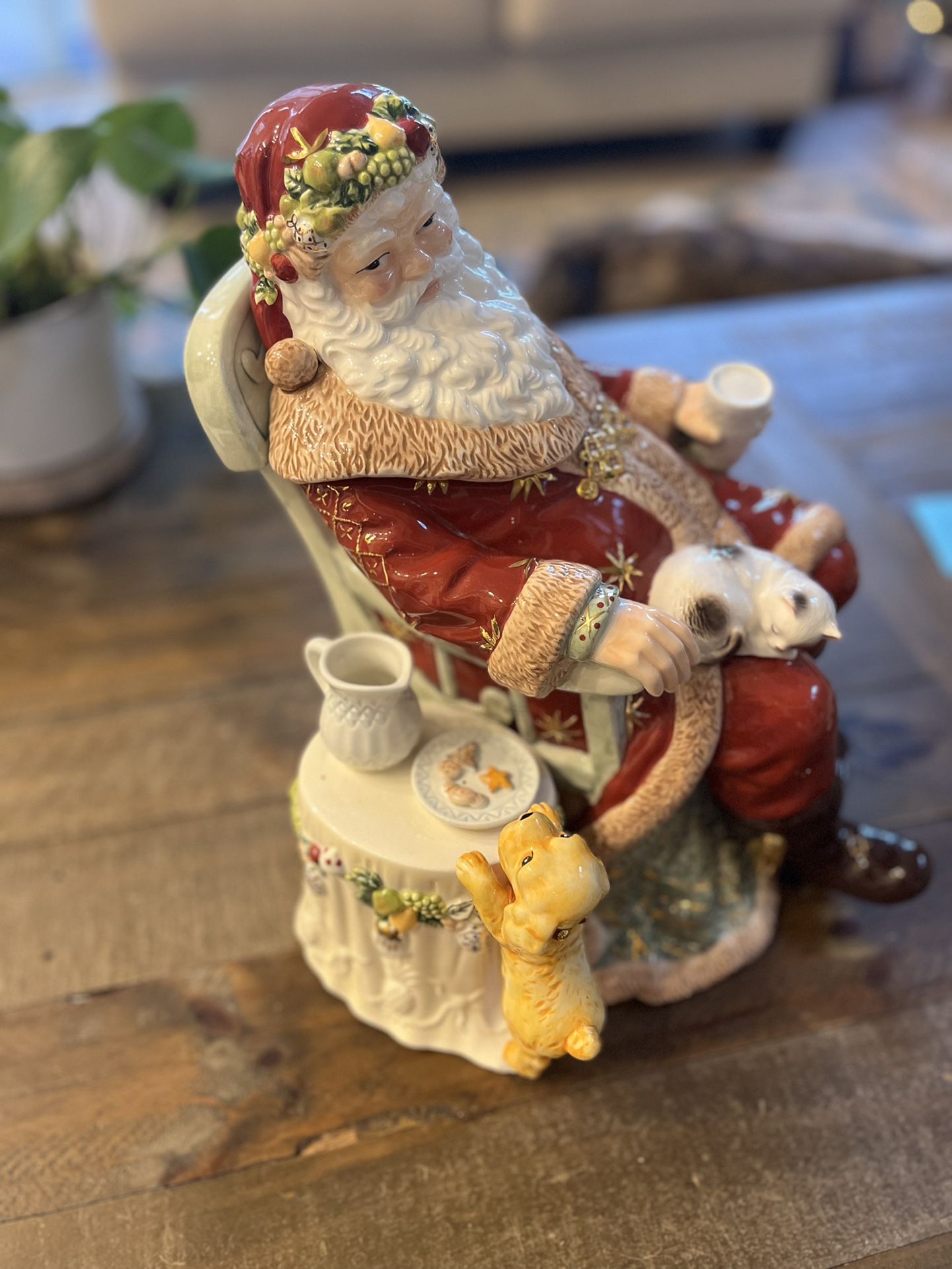 Vintage 2002 Christmas Waterford Collections Ceramic Santa Cookie Jar