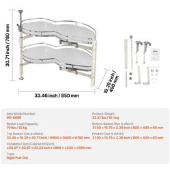 VEVOR Swing Right Blind Corner Cabinet