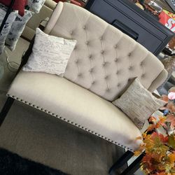 Beige Loveseat