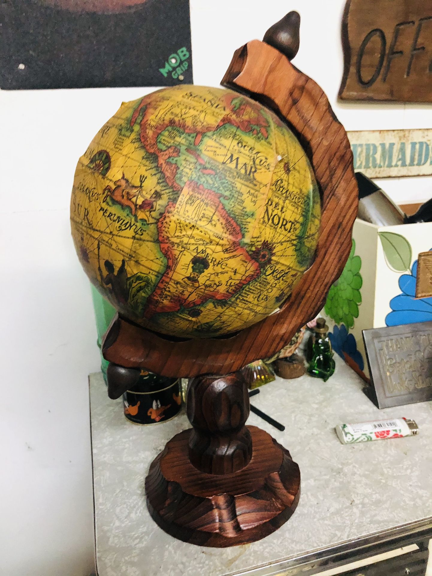 Vintage Spanish Globe 12”