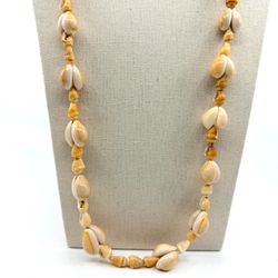 Natural Seashell Necklace Boho Beach Jewelry Layering Statement Piece