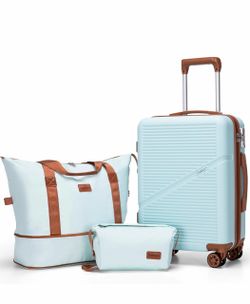 Cosbarn Carry On Luggage,3 Piece Carry On Suitcase,22x14x9 Airline Approved Lightweight ABS Hardside Luggage, TSA-Approved Lock,Suitcases with Wheels,
