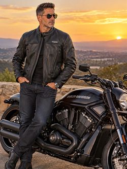 Harley Davidson FXRG Leather Jacket - with Armor- Large