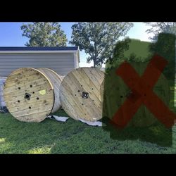 2 Wooden Spools / Read Below For Sizes - ITS AVAILABLE 