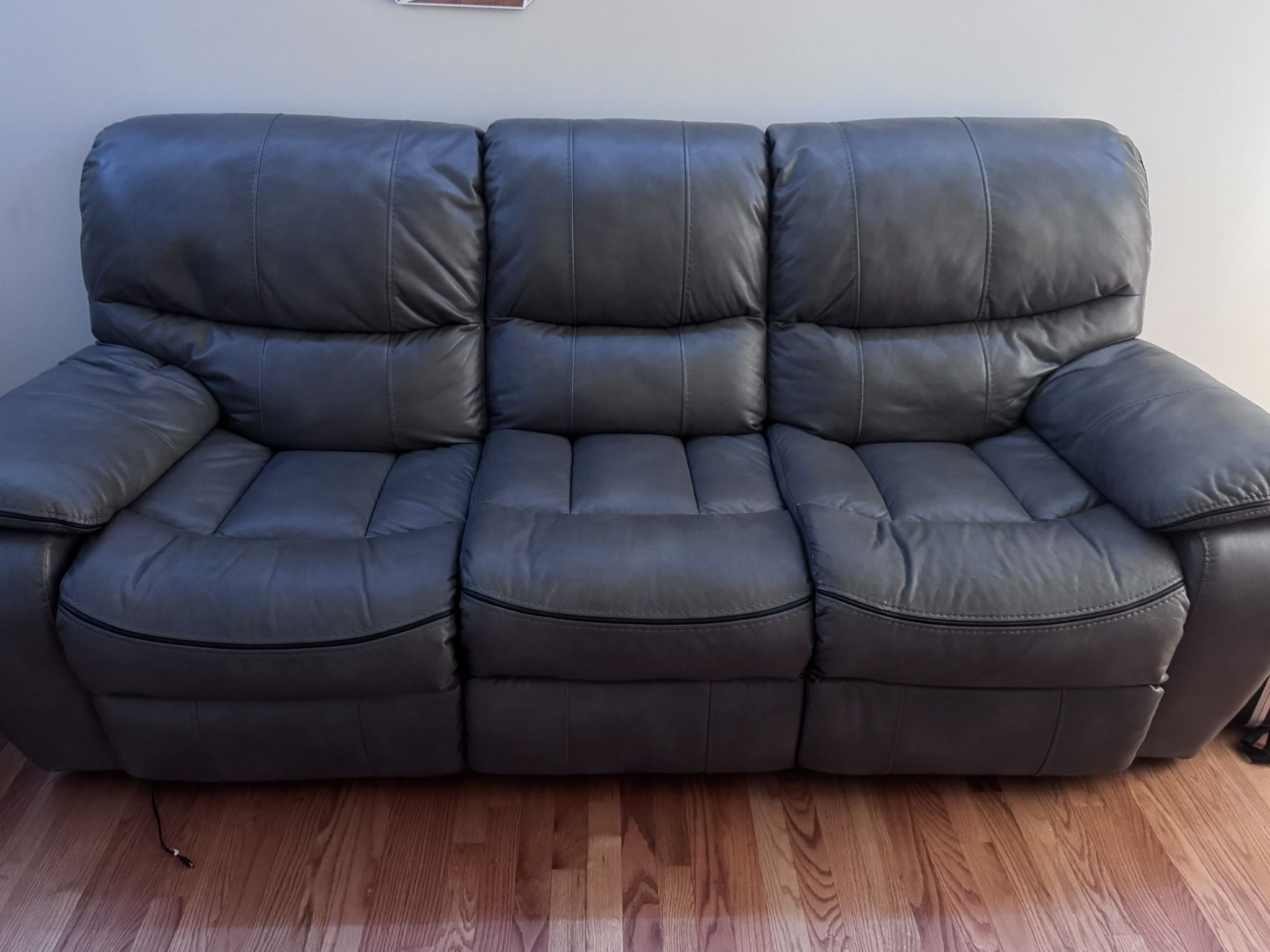 Leather Grey Couch