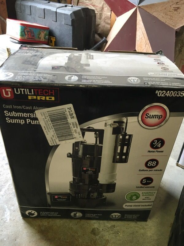 Utilitech Pro 3/4 hp submersible sump pump
