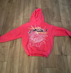 Pink web hoodie