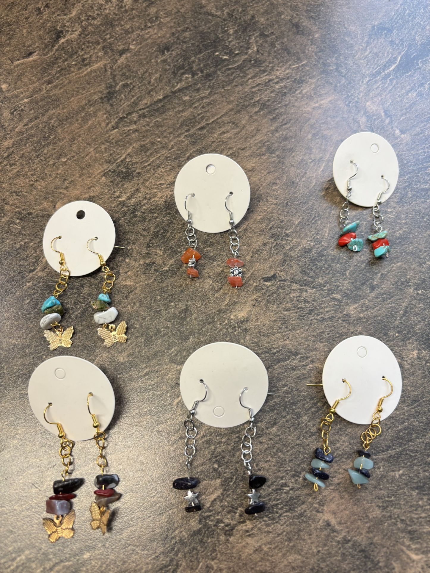 Four Loop Silver And Gold Earrings