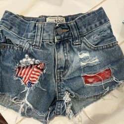 Etsy Shop Distressed Decorated Denim Size 5 Girls 