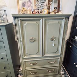Newly Refinished Green Armoire 