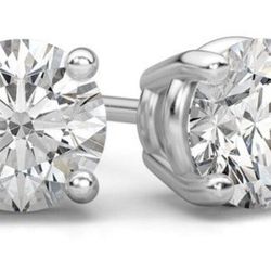 3.05 Carat Diamond Earrings 14k White Gold