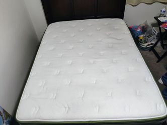FULL SIZED PLATFORM BEDFRAME WITH MATTRESS.