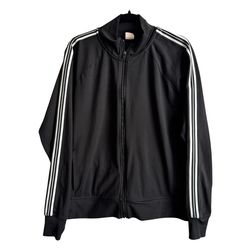 Athletic Works Women's Activewear Track Jacket Size XXXL Black Striped Full Zip