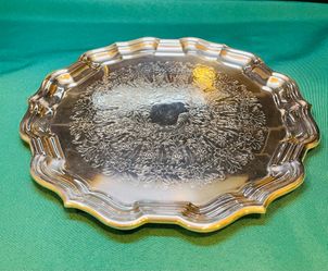 Vintage Reed & Barton etched 10” silverplate tray
