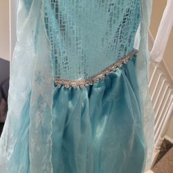 Official Disney Elsa Dress Size 5/6 With Gloves