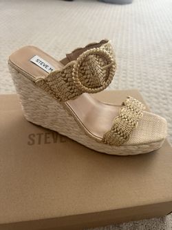 Steve Madden Raffia Wedge Sandal Size 8.5 