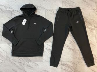 Alo Black Hoodie and Jogger Set