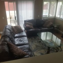 Sofa , Love Seat, Glass Tables
