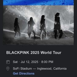BlackPink 2025 World Tour Ticket Sat 12th 2025 @8pm Floor B5 Row 16 + Parking Pass Blackpink