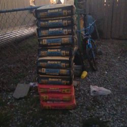 Yellow concrete bags