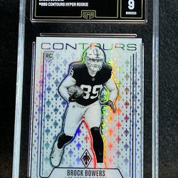 2024 Phoenix 🔥 Brock Bowers 🔥 Contours Hyper Rookie GMA 9 Mint 💎 - Las Vegas Raiders