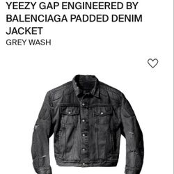 Yeezy x Gap x Balenciaga  Padded Denim Jacket
