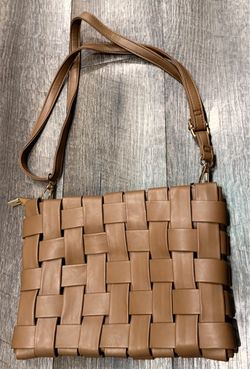Anthropologie Brown Woven Purse Crossbody Bag