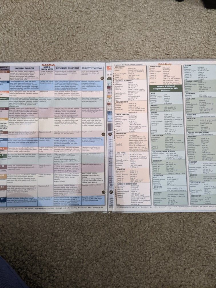 Barcharts QuickStudy Vitamins & Minerals guide