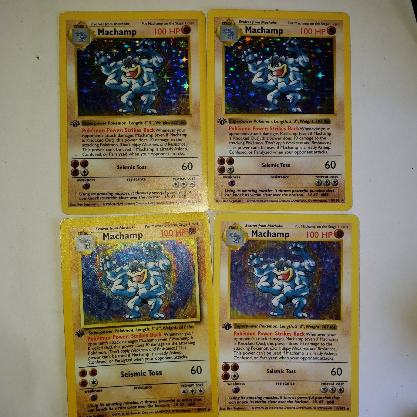 LOT OF 4 HOLO FIRST EDITION MACHAMPS