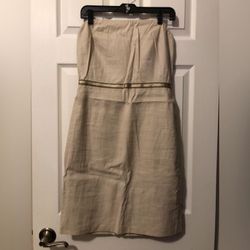 NEW! No Tags Women’s Size S Small Banana Republic Beach Style Summer Dress Khaki & Gold