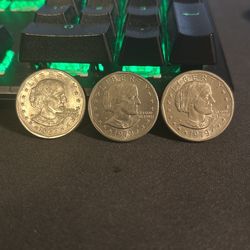 3 1979 D 1$ Coins Good Condition 