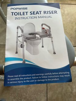 Raised Toilet Seat, Just Assembled, See All Photos, Adjustable, 500lb Max