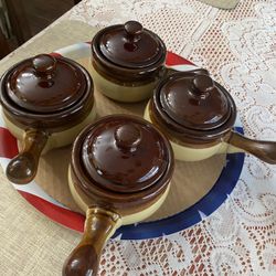 NEW!!  Vintage Oven Proof Stone Ware Soup Bowls 