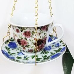 New With Tags…Tea Cup Bird Feeder