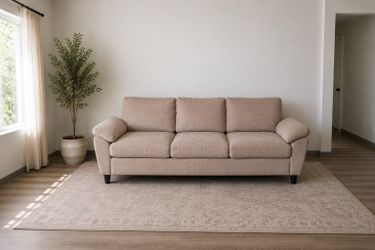 Tan Mocha 3-Seat Sofa | 79” (6’7”) | Great Condition