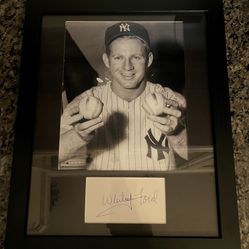 Autographed Whitey Ford Index Card and 8”x10” Photo 