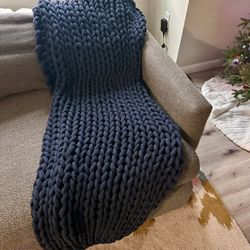 Bearaby 15lb Cotton Napper Weighted Blanket (Midnight Blue)