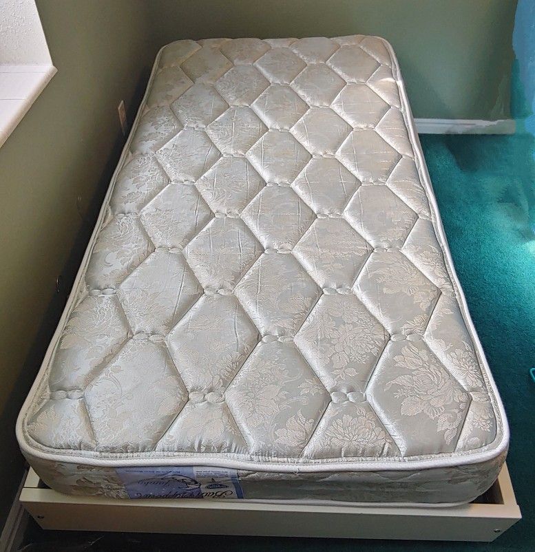 Twin Bed Set: Spring Air Mattress + Ikea Frame