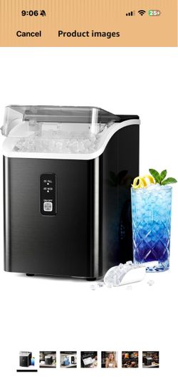 Antarctic Star Nugget Ice Maker Countertop Pebble Ice Makers with Soft Chewable Ice, 35Lbs/24H, Ice Scoop & Basket, Self-Cleaning for Home Office RV,