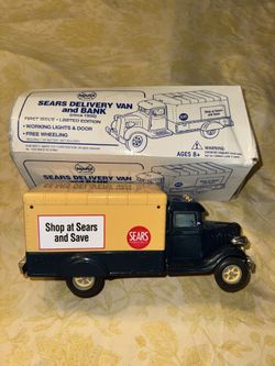 Sears Delivery Van And Bank Die Cast Truck Marxs Toy